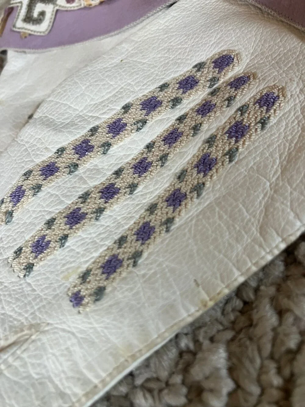 Vintage Rare Early 1900’s Alexandre Embriodered Kid Gloves Grand Prix Paris 6.5